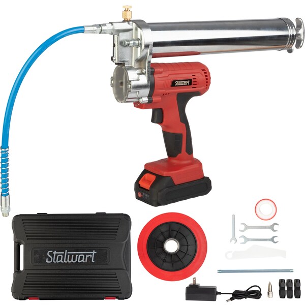 Stalwart 20V 12000 PSI Cordless Grease Gun, Red 75-PT2010 - main